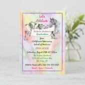 Abschluss der Veterinärschule für Aquarell Einladung (Stehend Vorderseite)