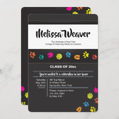 Abschluss der Veterinärschule für Haustiere Einlad Einladung (Vorne/Hinten)