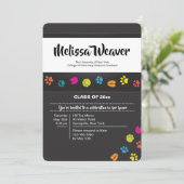 Abschluss der Veterinärschule für Haustiere Einlad Einladung (Stehend Vorderseite)