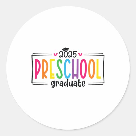 Abschluss der Vorschule 2025 Grad Runder Aufkleber (Vorderseite)