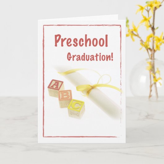 Abschluss der Vorschule Karte (Gelbe Blume)