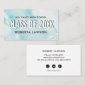 Abschluss der Wasserfarbe Blue Klasse Name Sozialz Visitenkarte (Vorne/Hinten)