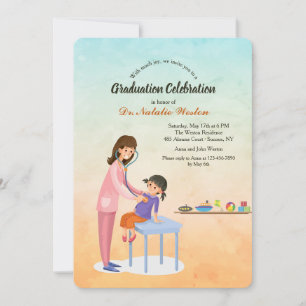 Abschluss der weiblichen Pädiatrie Einladung