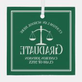 Abschluss der Weißen Schule Weihnachten Ornament Aus Glas (Rückseite)