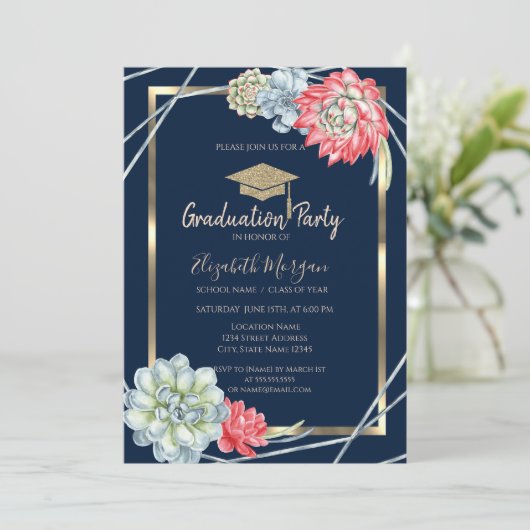 Abschluss der Wüstenwüste Goldkalk Einladung (Stehend Vorderseite)