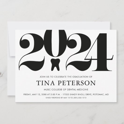 Abschluss der Zahnarztschule Einladung (Vorderseite)