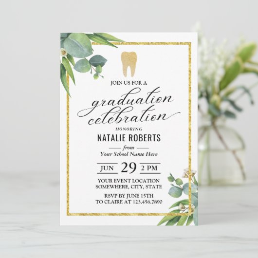 Abschluss der Zahnarztschule Einladung (Stehend Vorderseite)