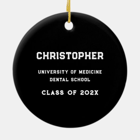 Abschluss der Zahnarztschule Keramik Ornament (Hinten)