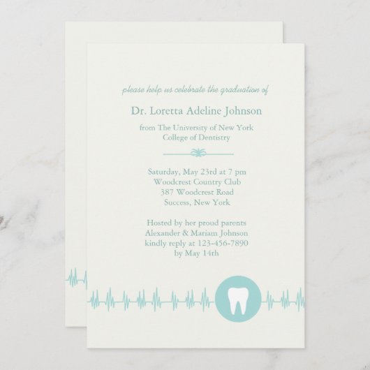 Abschluss der Zahntechnik Einladung (Vorne/Hinten)