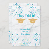 Abschluss der Zwillingsstufen-Party-Sparklers Feiertagskarte (Vorne/Hinten)