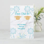 Abschluss der Zwillingsstufen-Party-Sparklers Feiertagskarte (Stehend Vorderseite)