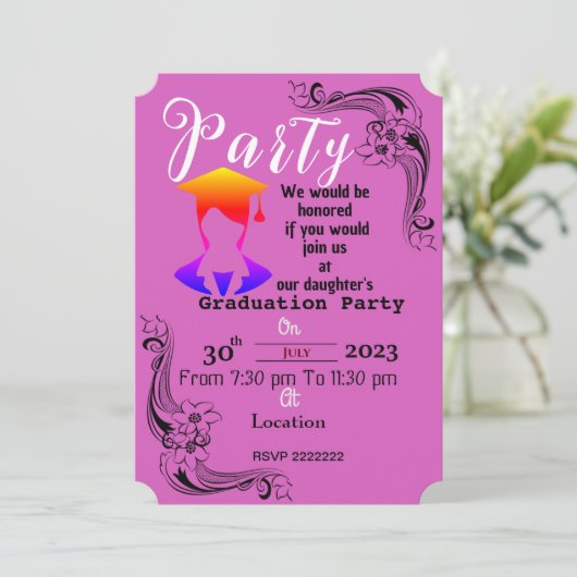 Abschluss des Abschlusses Einladung (Stehend Vorderseite)