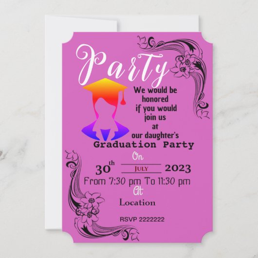 Abschluss des Abschlusses Einladung (Vorderseite)