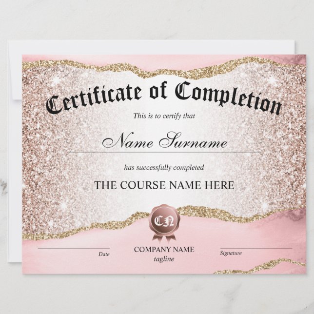 Abschluss des Abschlusszertifikats (Vorderseite)