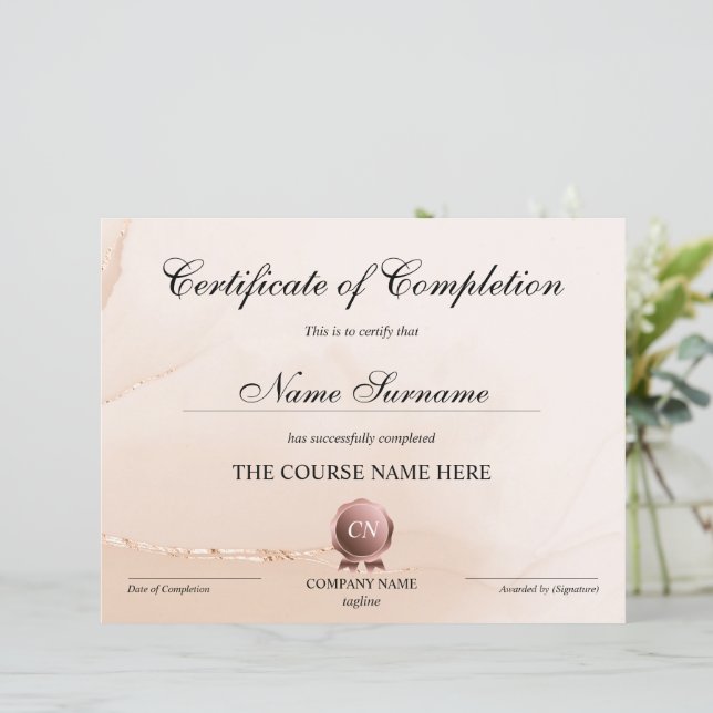 Abschluss des Abschlusszertifikats (Stehend Vorderseite)