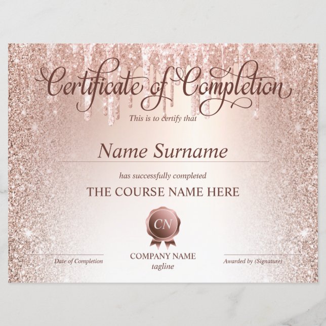 Abschluss des Abschlusszertifikats (Vorderseite)