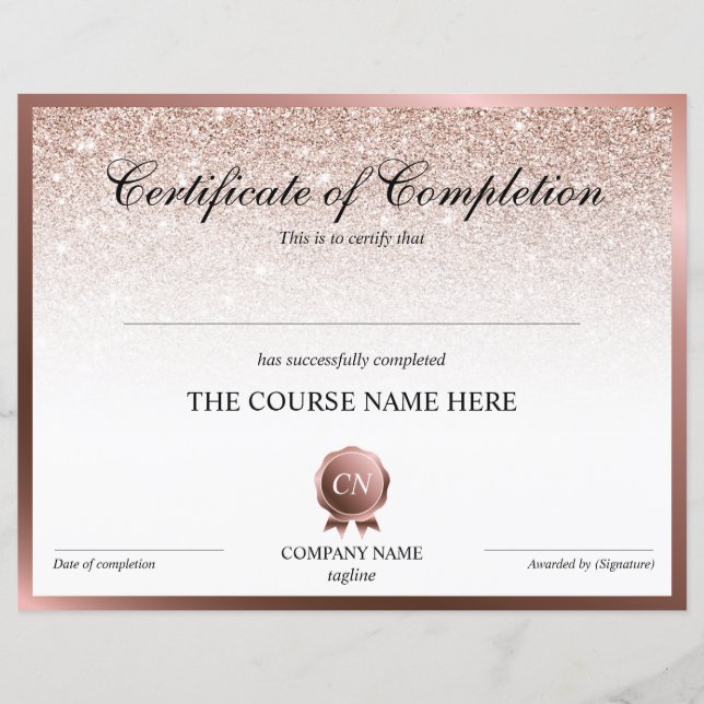 Abschluss des Abschlusszertifikats (Vorderseite)