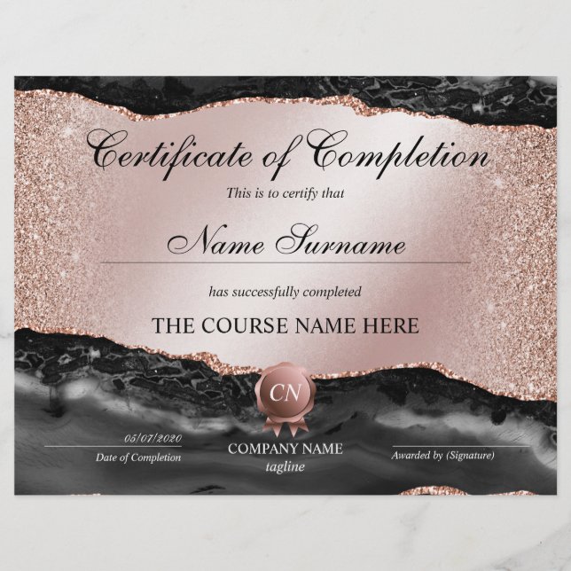 Abschluss des Abschlusszertifikats (Vorderseite)