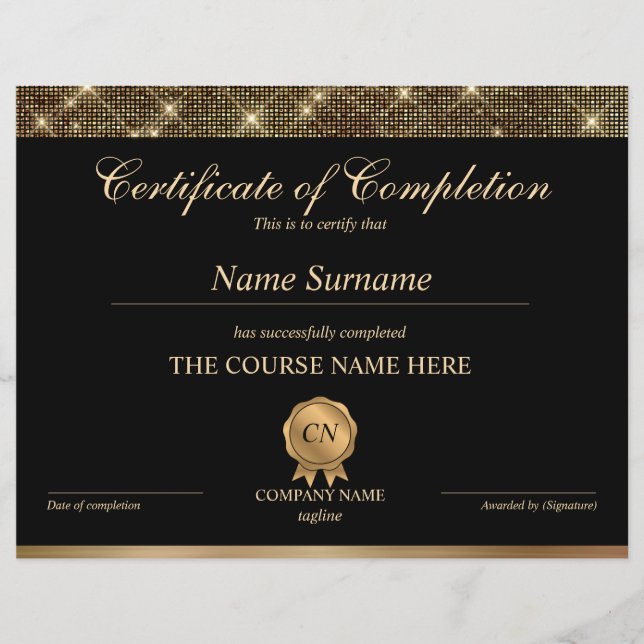 Abschluss des Abschlusszertifikats (Vorderseite)