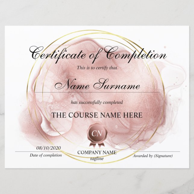 Abschluss des Abschlusszertifikats (Vorderseite)