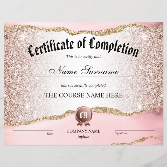 Abschluss des Abschlusszertifikats (Vorderseite)