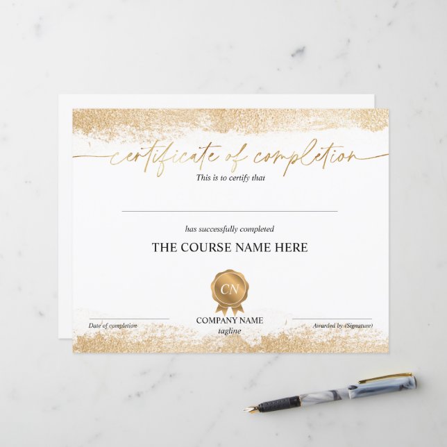 Abschluss des Abschlusszertifikats (Vorderseite/Rückseite Beispiel)