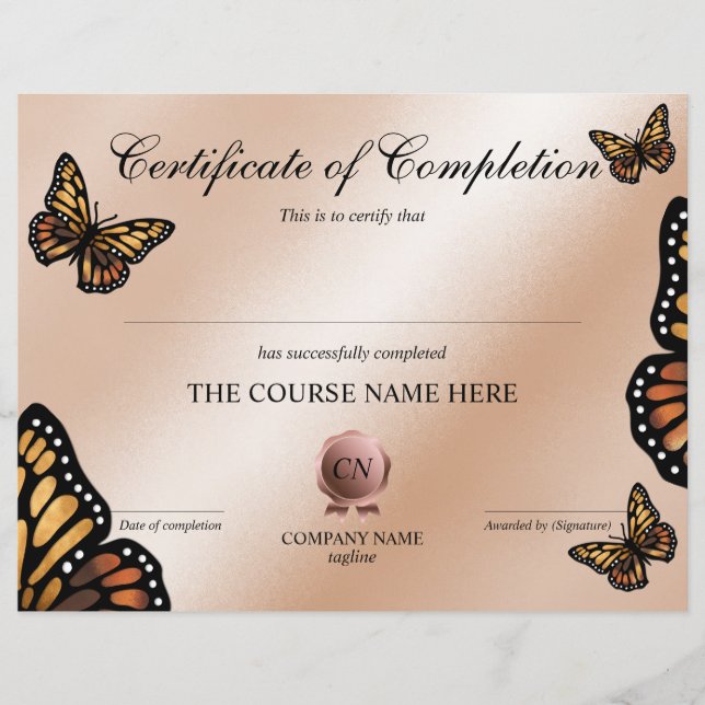 Abschluss des Abschlusszertifikats (Vorderseite)