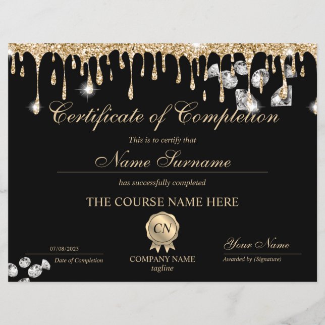 Abschluss des Abschlusszertifikats (Vorderseite)