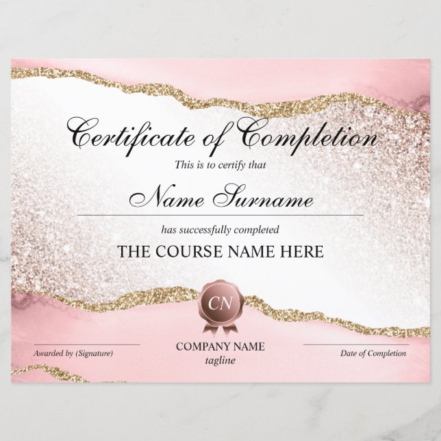 Abschluss des Abschlusszertifikats (Vorderseite)