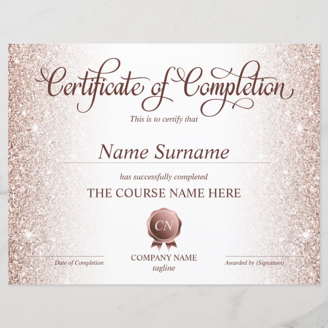 Abschluss des Abschlusszertifikats (Vorderseite)