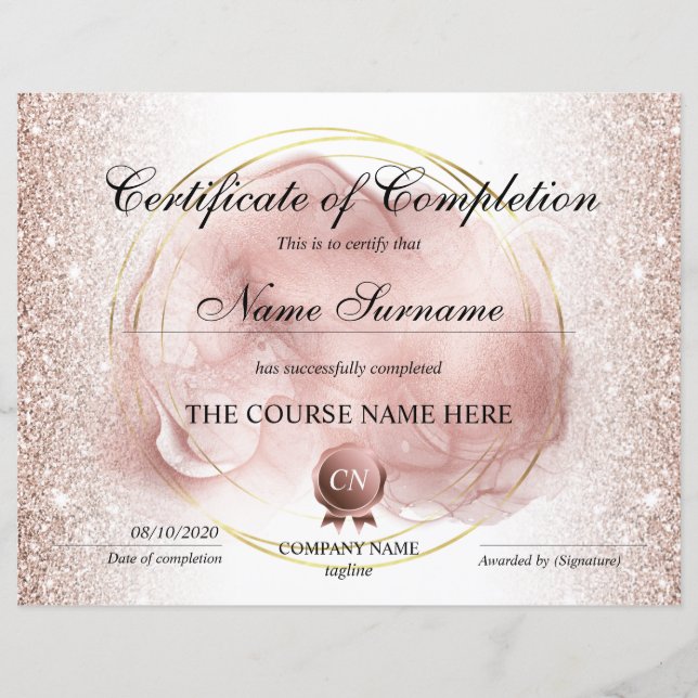 Abschluss des Abschlusszertifikats (Vorderseite)