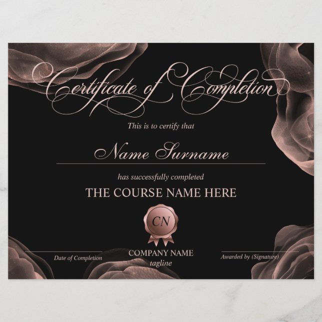 Abschluss des Abschlusszertifikats (Vorderseite)