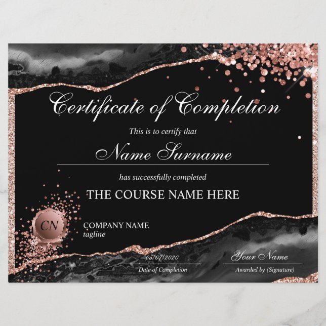 Abschluss des Abschlusszertifikats (Vorderseite)