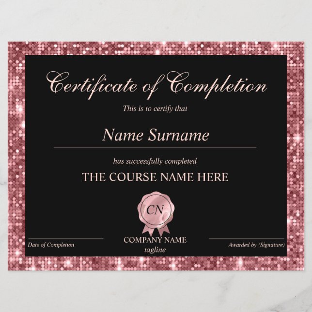 Abschluss des Abschlusszertifikats (Vorderseite)