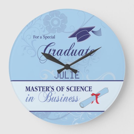 Abschluss des Arbeitstherapeuten wirl rundes Gesch Große Wanduhr (Vorderseite)