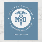 Abschluss des Arztes für Medizin Weinetikett (Einzelnes Label)