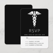 Abschluss des Medical Symbol White Caduceus RSVP Karte (Vorne/Hinten)