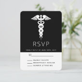 Abschluss des Medical Symbol White Caduceus RSVP Karte (Stehend Vorderseite)