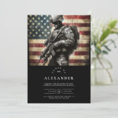 Abschluss des Militärsoldaten der amerikanischen F Einladung (Stehend Vorderseite)