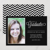 Abschluss des modernen Fotos {Schwarz und Weiß} Ankündigung (Vorne/Hinten)