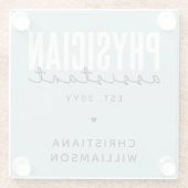 Abschluss des personalisierten Arztes Glasuntersetzer (Rückseite)