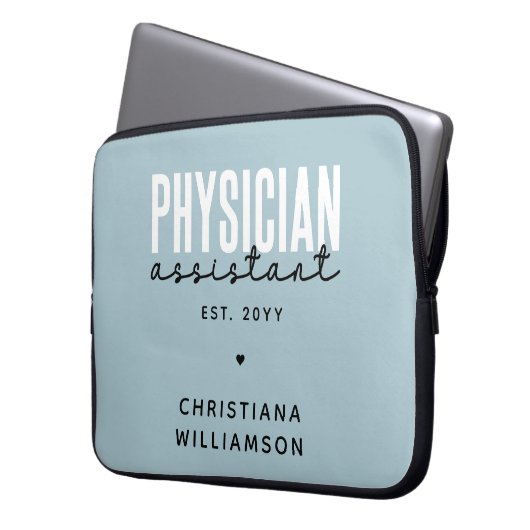 Abschluss des personalisierten Arztes Laptopschutzhülle (Vorderseite Links)