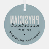 Abschluss des personalisierten Arztes Ornament Aus Glas (Rückseite)