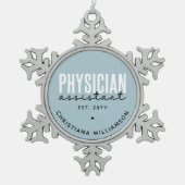 Abschluss des personalisierten Arztes Schneeflocken Zinn-Ornament (Vorderseite)