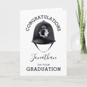 Abschluss des Polizeibeamten Auslaufen Karte