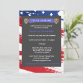 Abschluss des Polizeibeamten für die Flaggenflagge Einladung (Stehend Vorderseite)