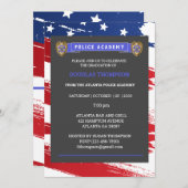 Abschluss des Polizeibeamten für die Flaggenflagge Einladung (Vorne/Hinten)