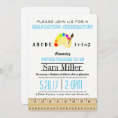 Abschluss des Ruler & Art Lehrers Einladung (Vorne/Hinten)