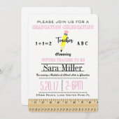 Abschluss des Ruler & Bleistift-Lehrers Einladung (Vorne/Hinten)