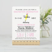 Abschluss des Ruler & Bleistift-Lehrers Einladung (Stehend Vorderseite)